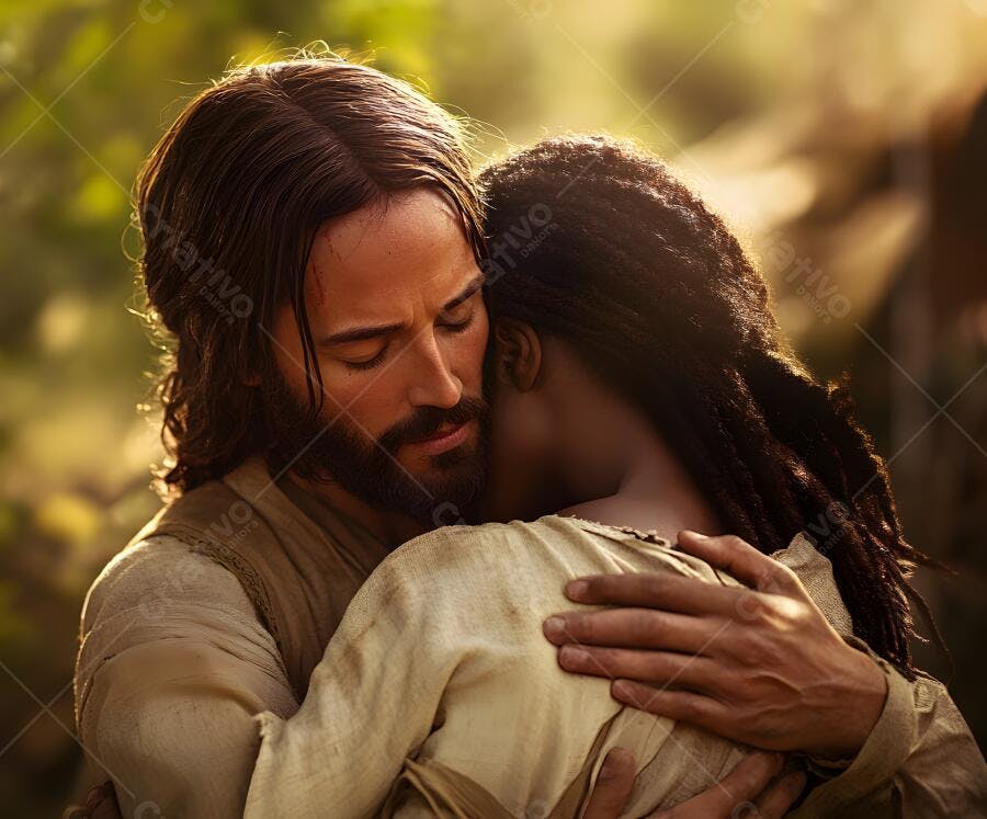 Abraço consolador homem e mulher