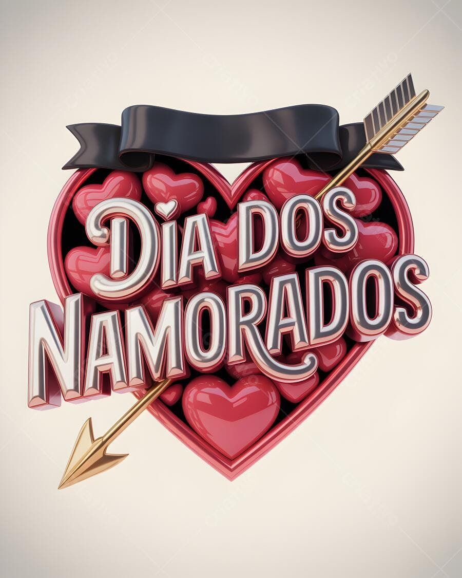 Dia dos Namorados Coração 3D Vermelho