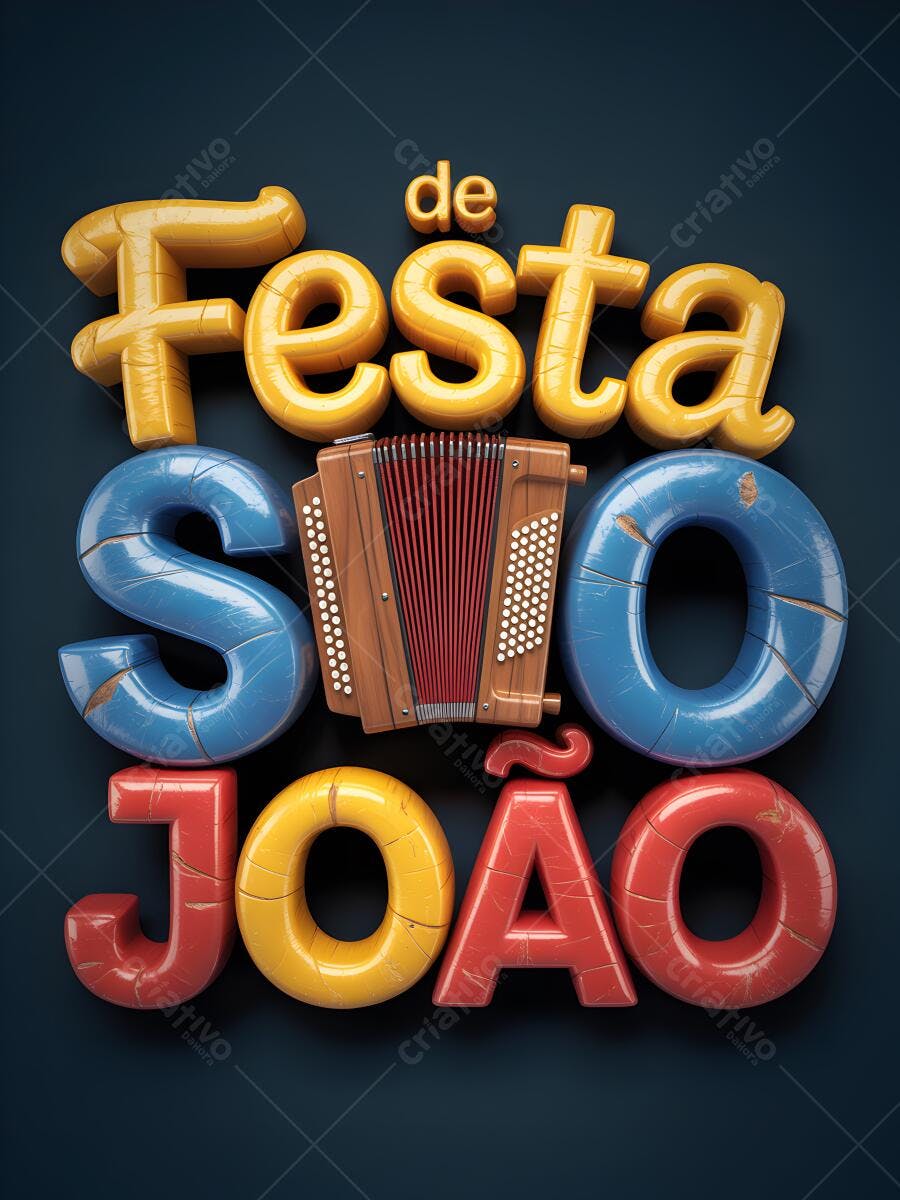 Festa de São João letras 3D e sanfona