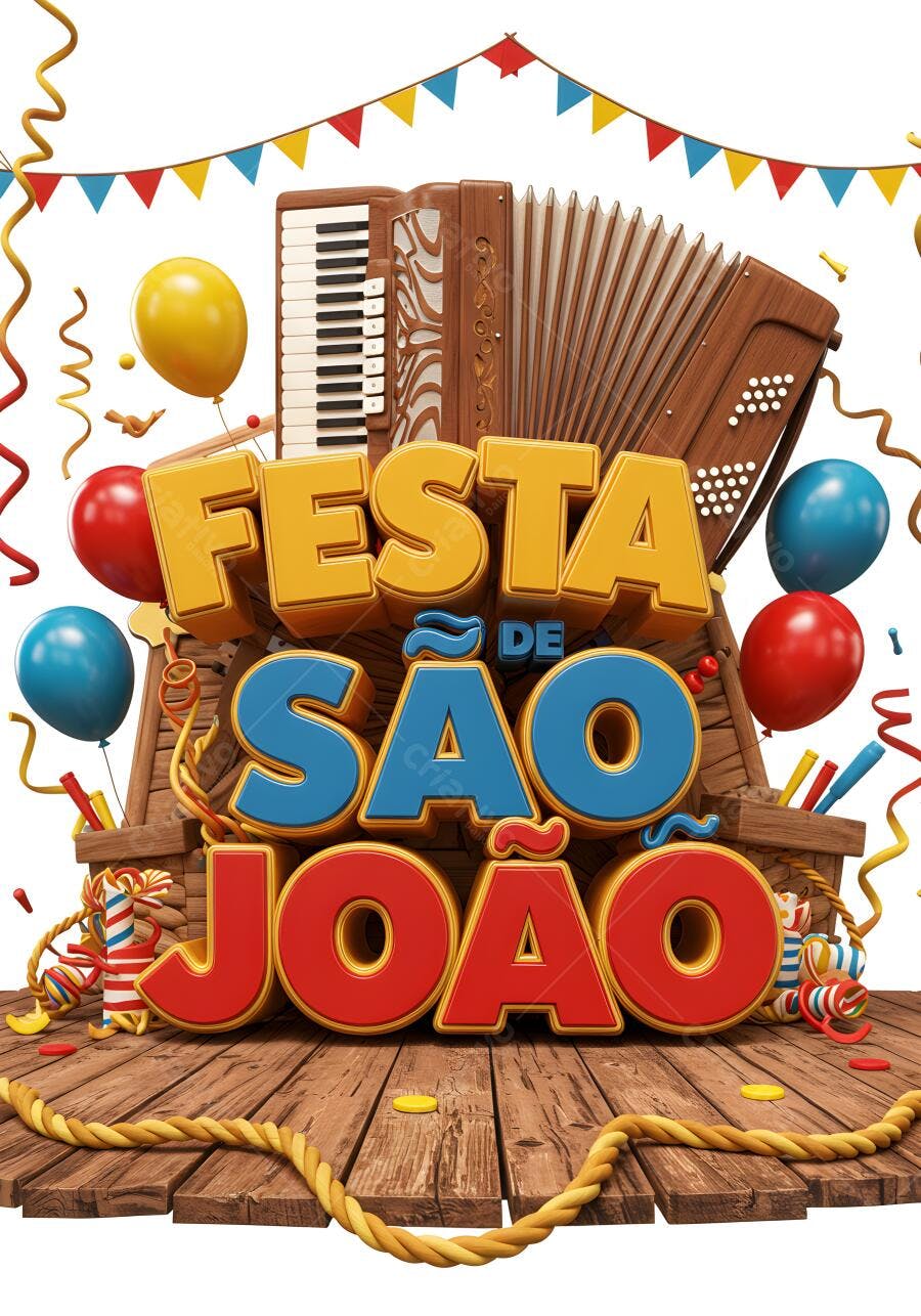 Festa de São João com sanfona e balões