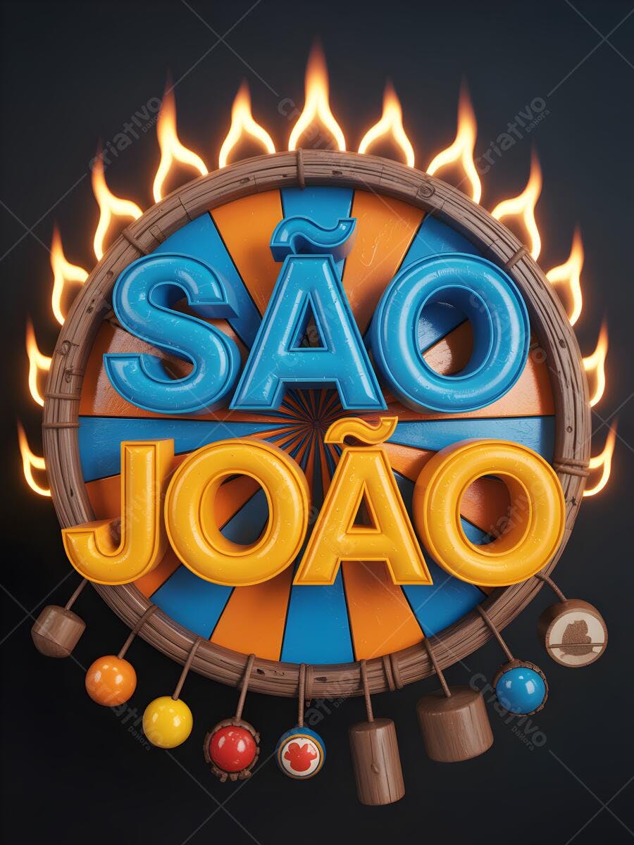 Festa Junina São João letras 3D