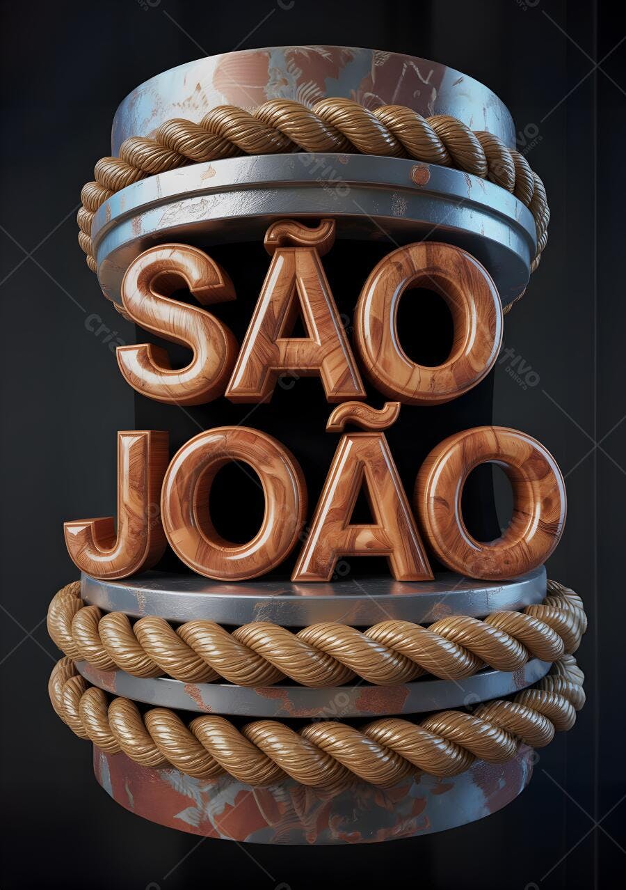São João em madeira e corda