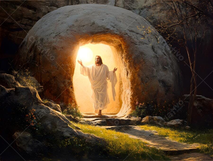 Jesus Christ Rising from the Tomb | Fotos IA Free [download]
