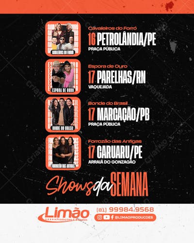 Shows da Semana - Artistas