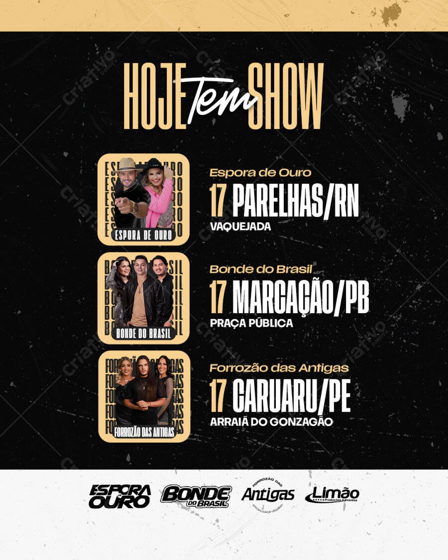 Flyer para Show Musical 17 de Julho PSD Editável