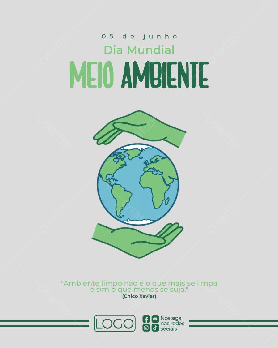 Post para o Dia Mundial do Meio Ambiente PSD Editável