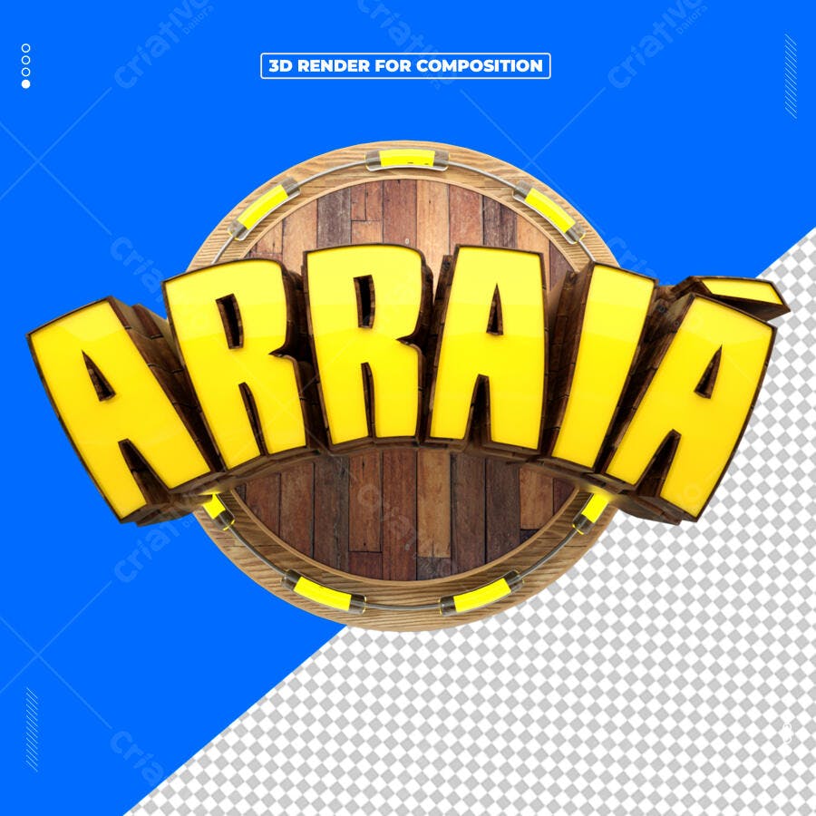 Arte 3D Festa Junina Arraial PSD Editável