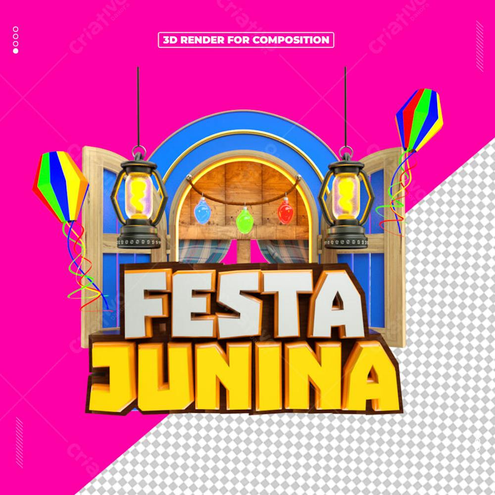 SELO 3D FESTA JUNINA DATA COMEMORATIVA BRASIL