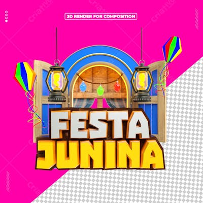 SELO 3D FESTA JUNINA DATA COMEMORATIVA BRASIL