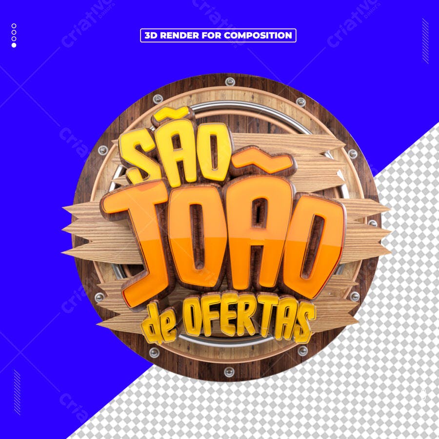 Logo São João de Ofertas PSD Editável
