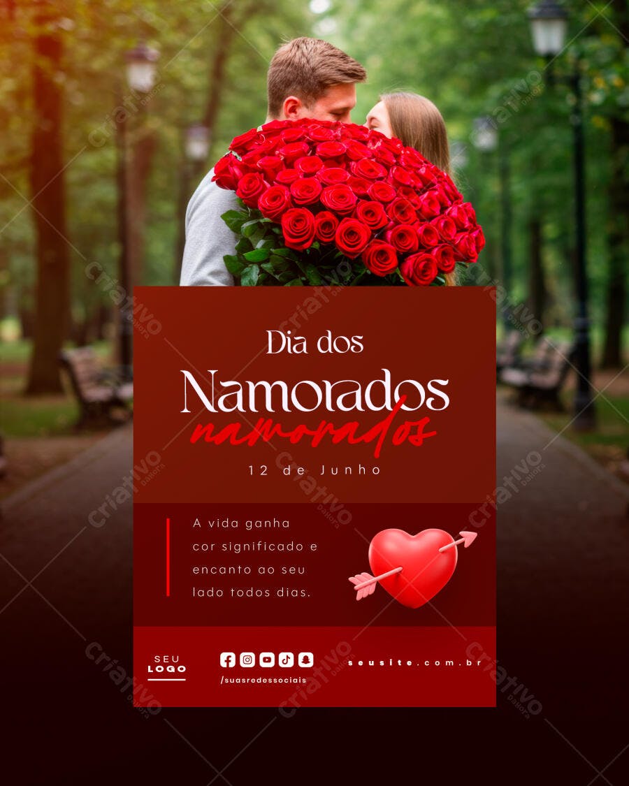Flyer Dia dos Namorados 12 de Junho PSD Editável