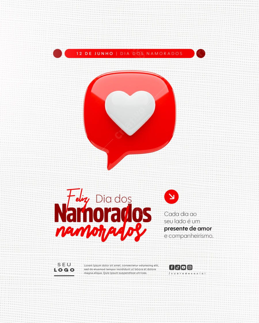 Postagem Dia dos Namorados PSD Editável
