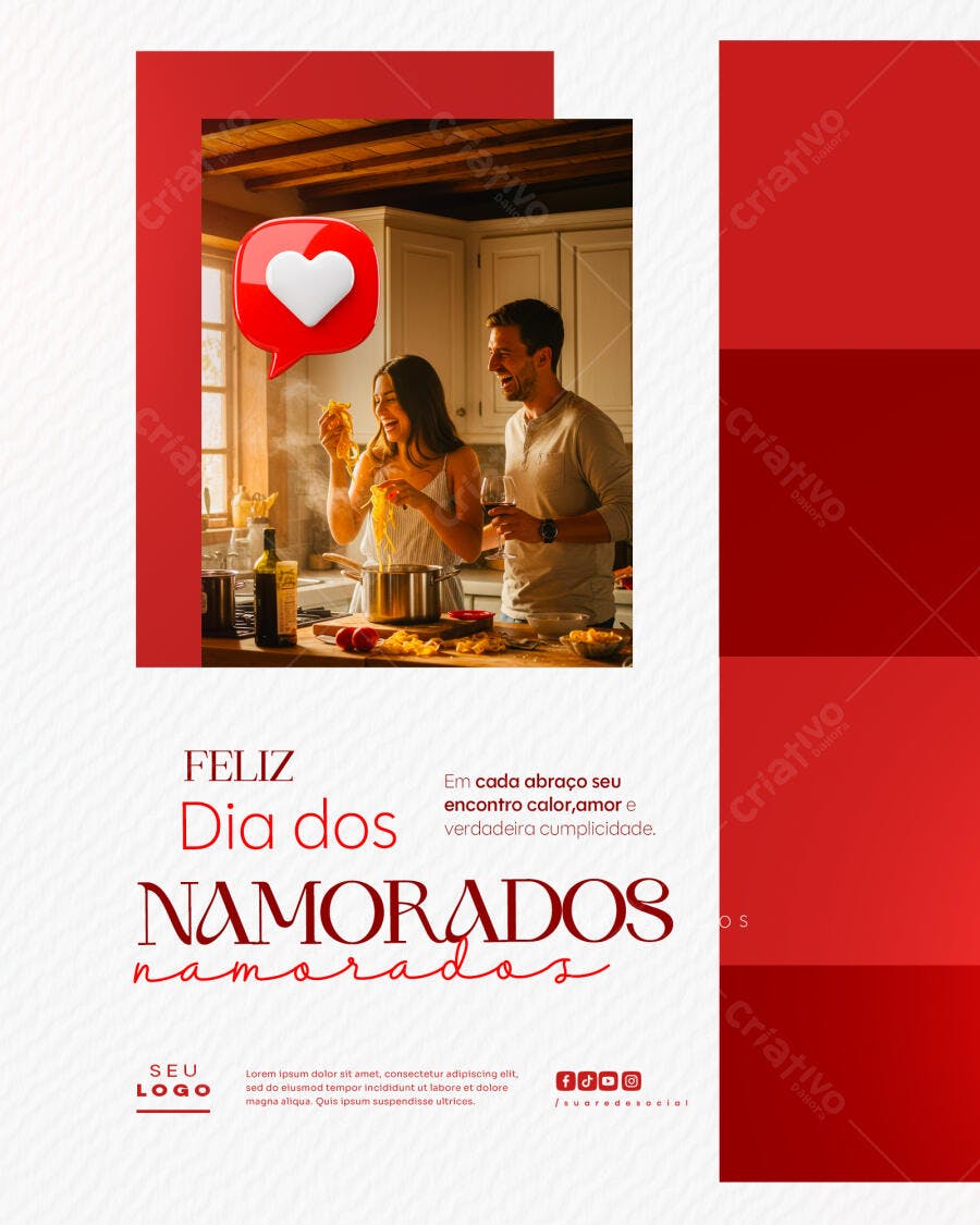 Flyer Dia dos Namorados PSD Editável
