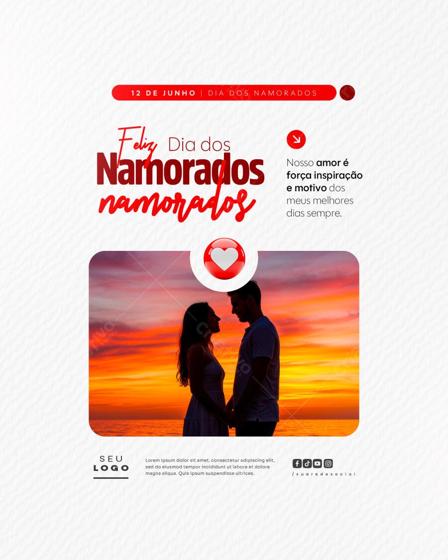 Post para o Dia dos Namorados PSD Editável