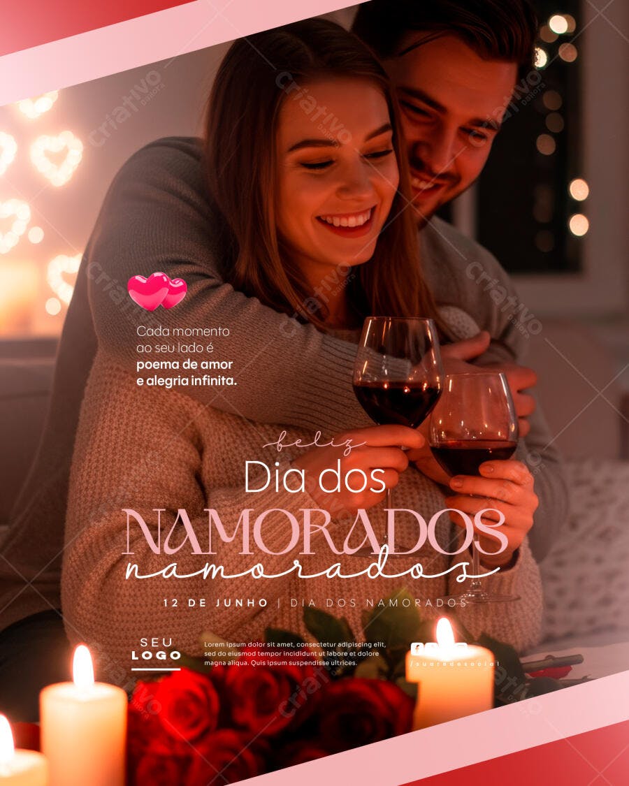 Flyer Dia dos Namorados PSD Editável