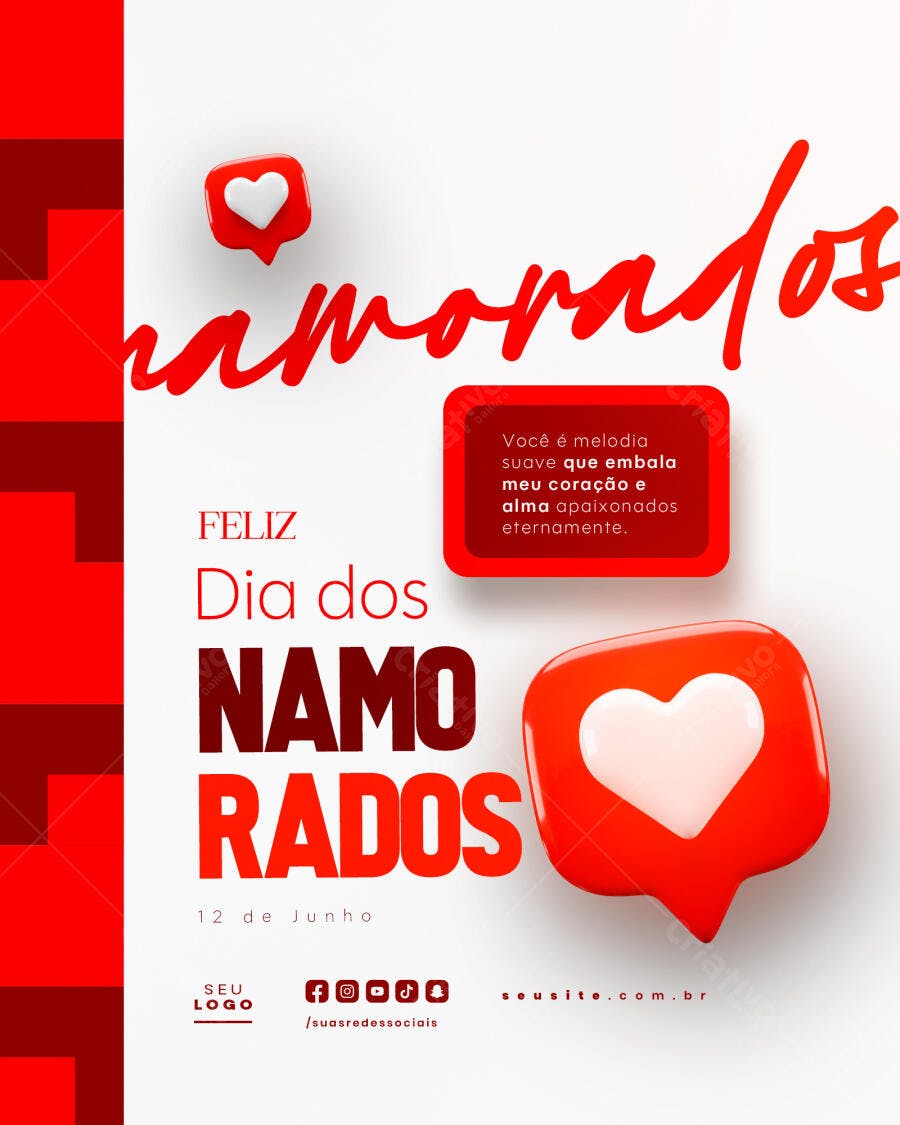 Post para o Dia dos Namorados PSD Editável