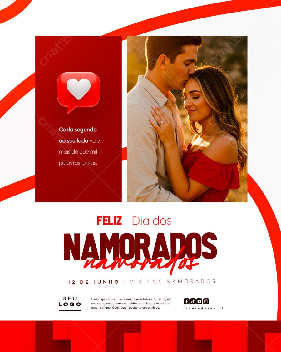Flyer Dia dos Namorados PSD Editável