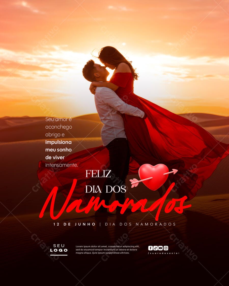 Flyer Dia dos Namorados 12 de Junho PSD Editável