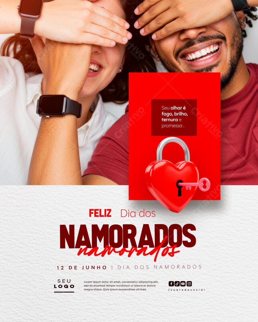 Flyer Dia dos Namorados 12 de Junho PSD Editável