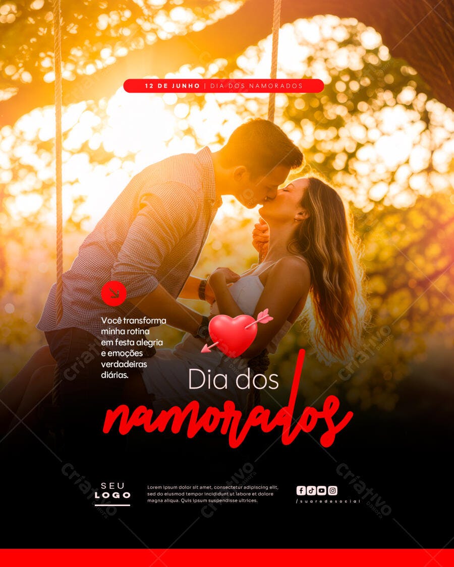 Flyer para o Dia dos Namorados PSD Editável