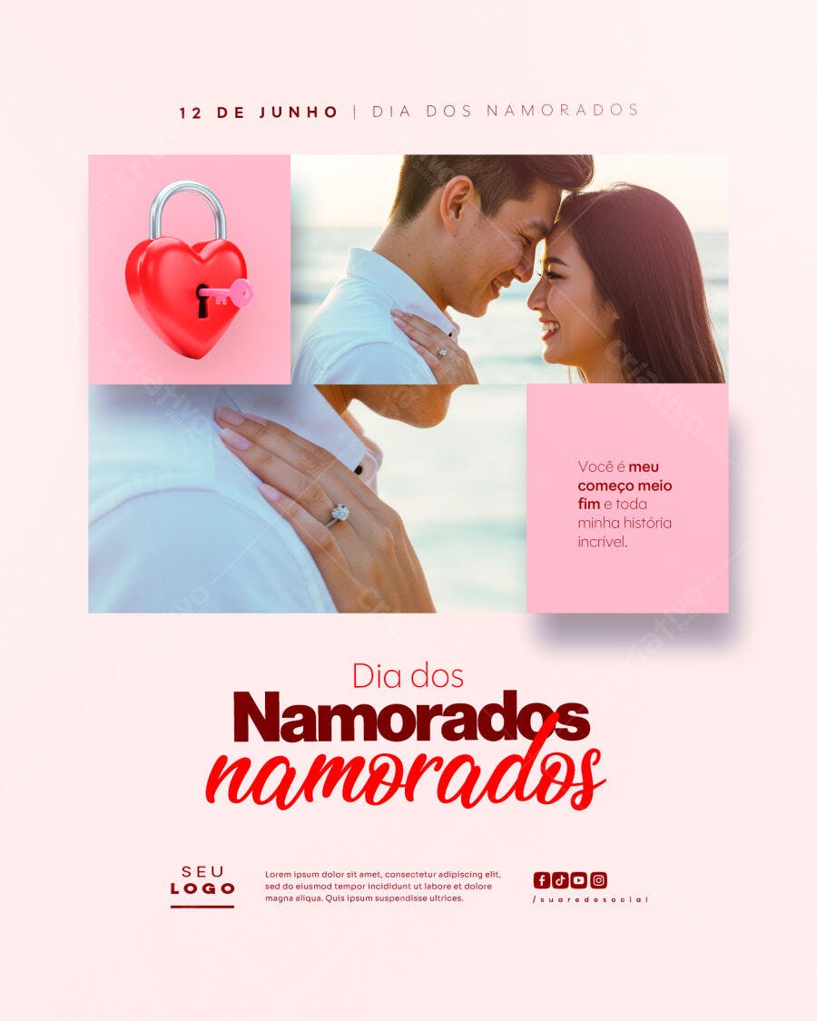 Flyer Dia dos Namorados 12 de Junho PSD Editável