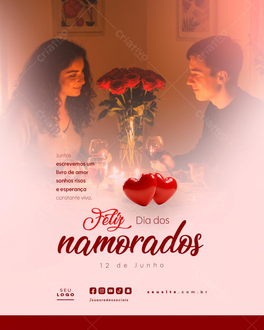 Flyer Dia dos Namorados 12 de Junho PSD Editável
