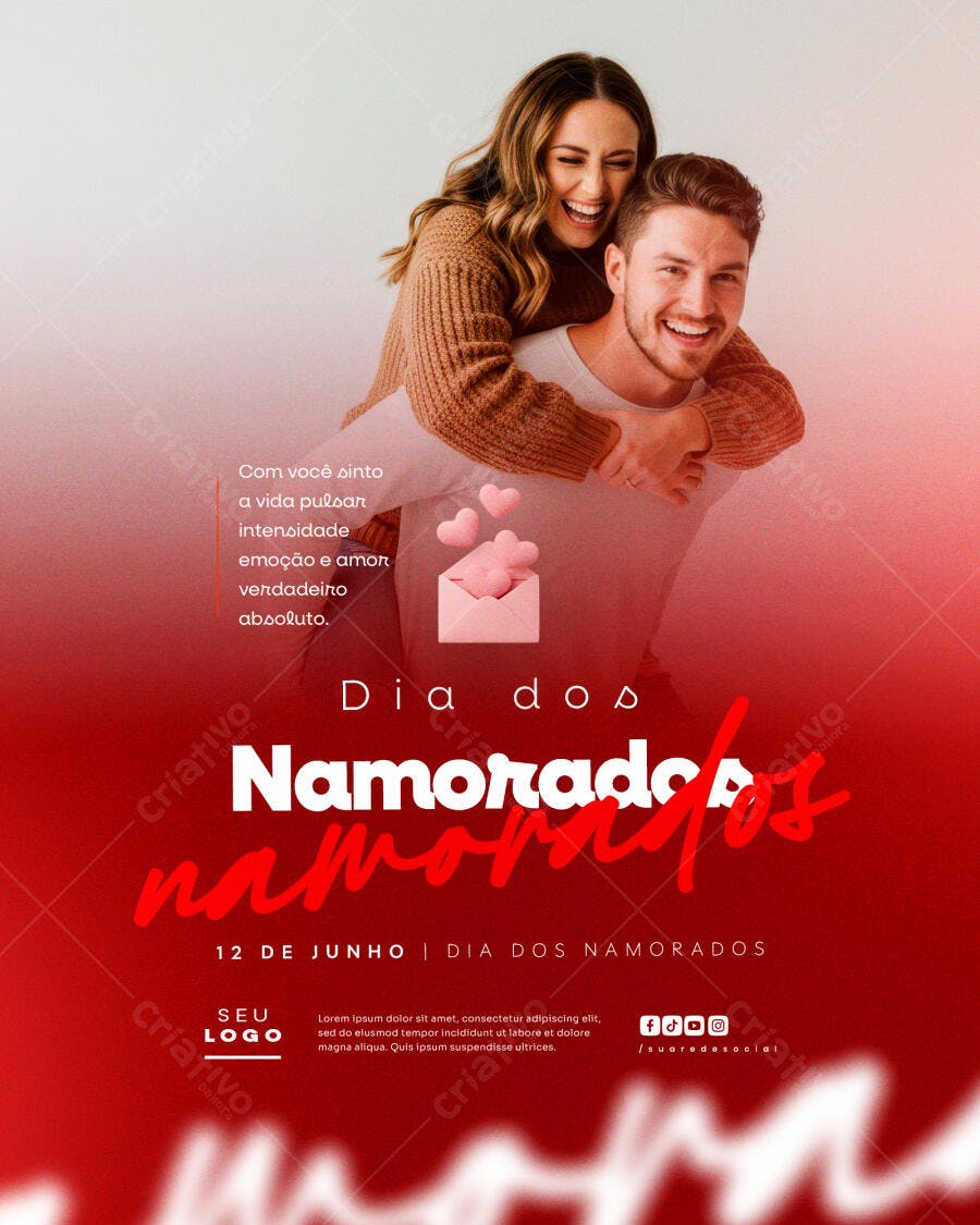 Flyer Dia dos Namorados 12 de Junho PSD Editável