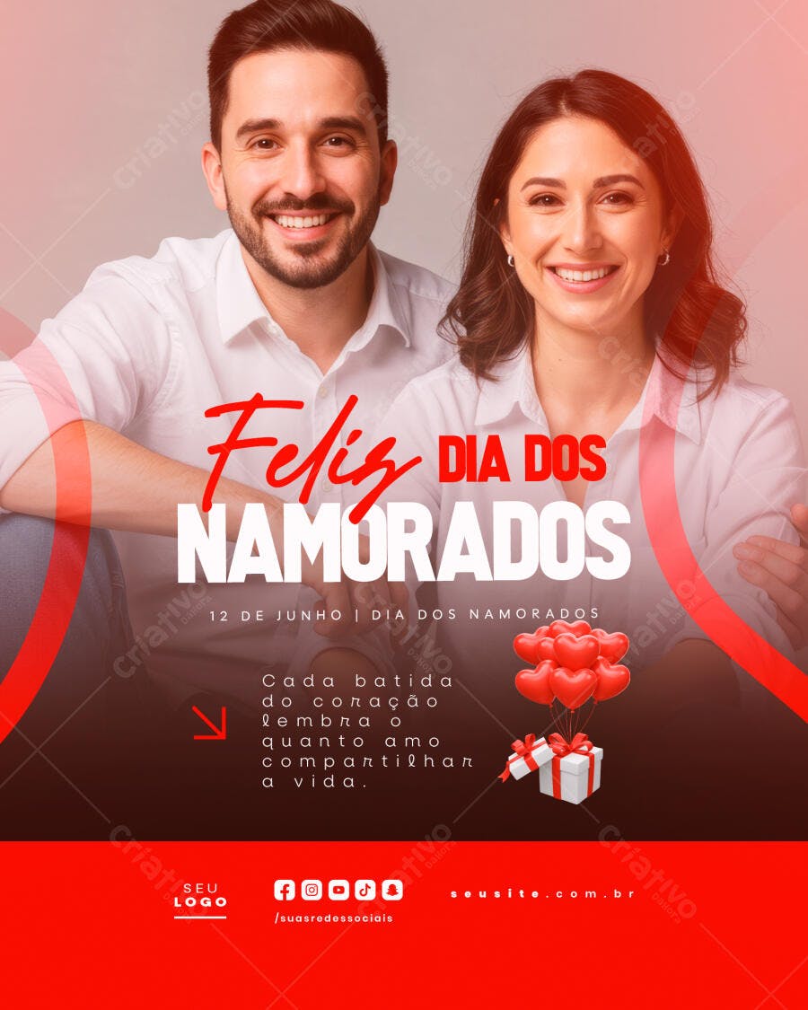 Flyer Dia dos Namorados 12 de Junho PSD Editável