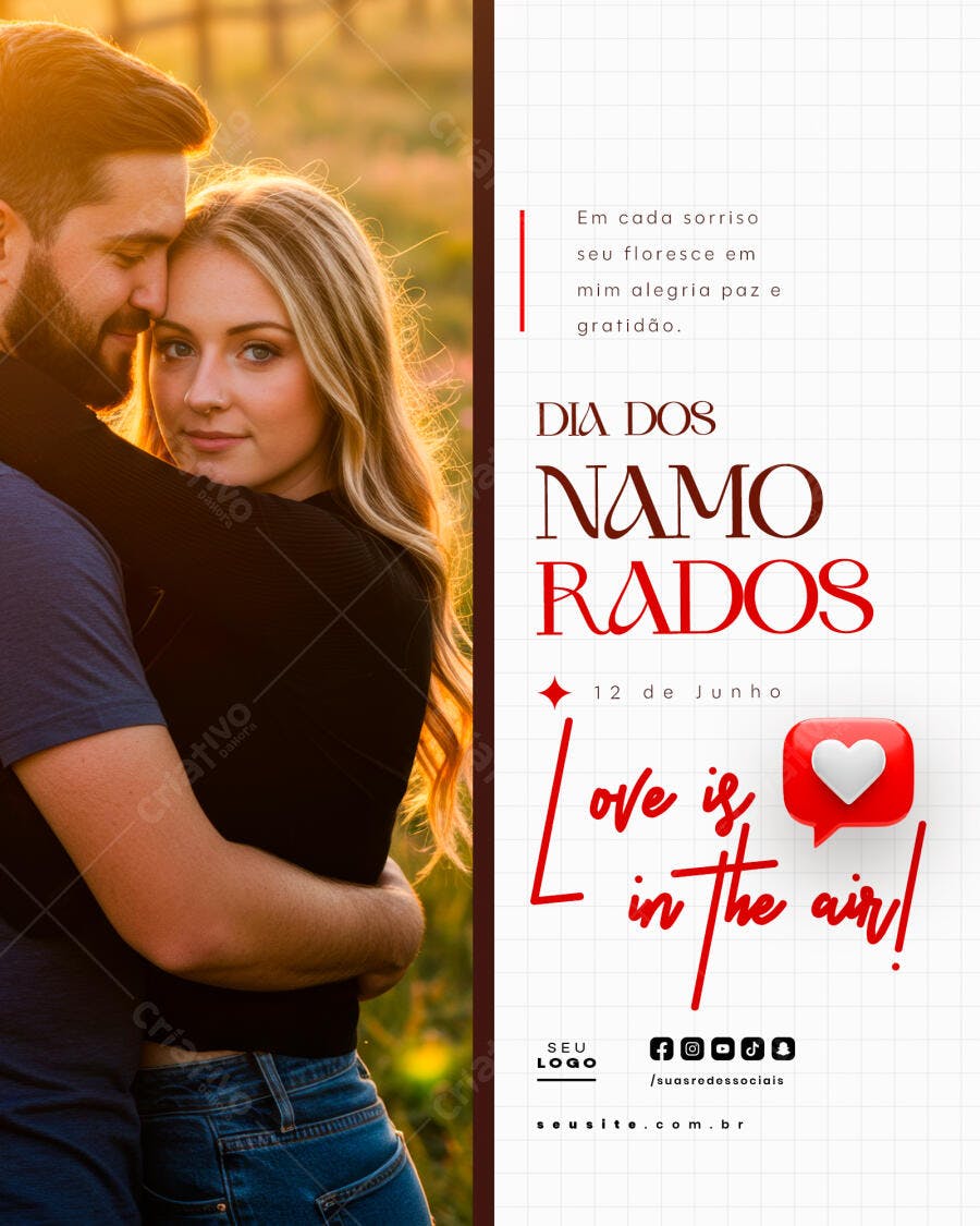 Flyer Dia dos Namorados PSD Editável