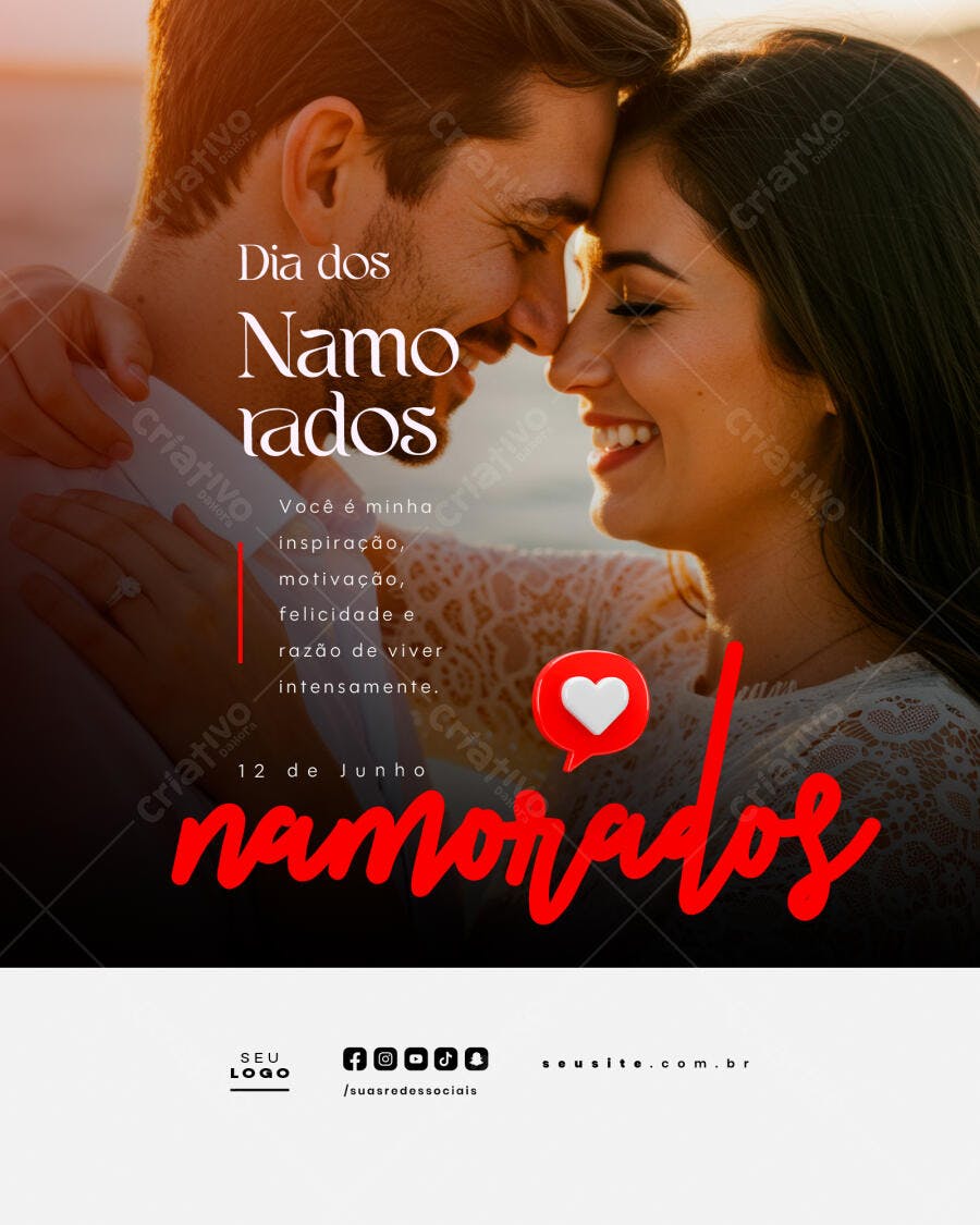 Post para o Dia dos Namorados PSD Editável