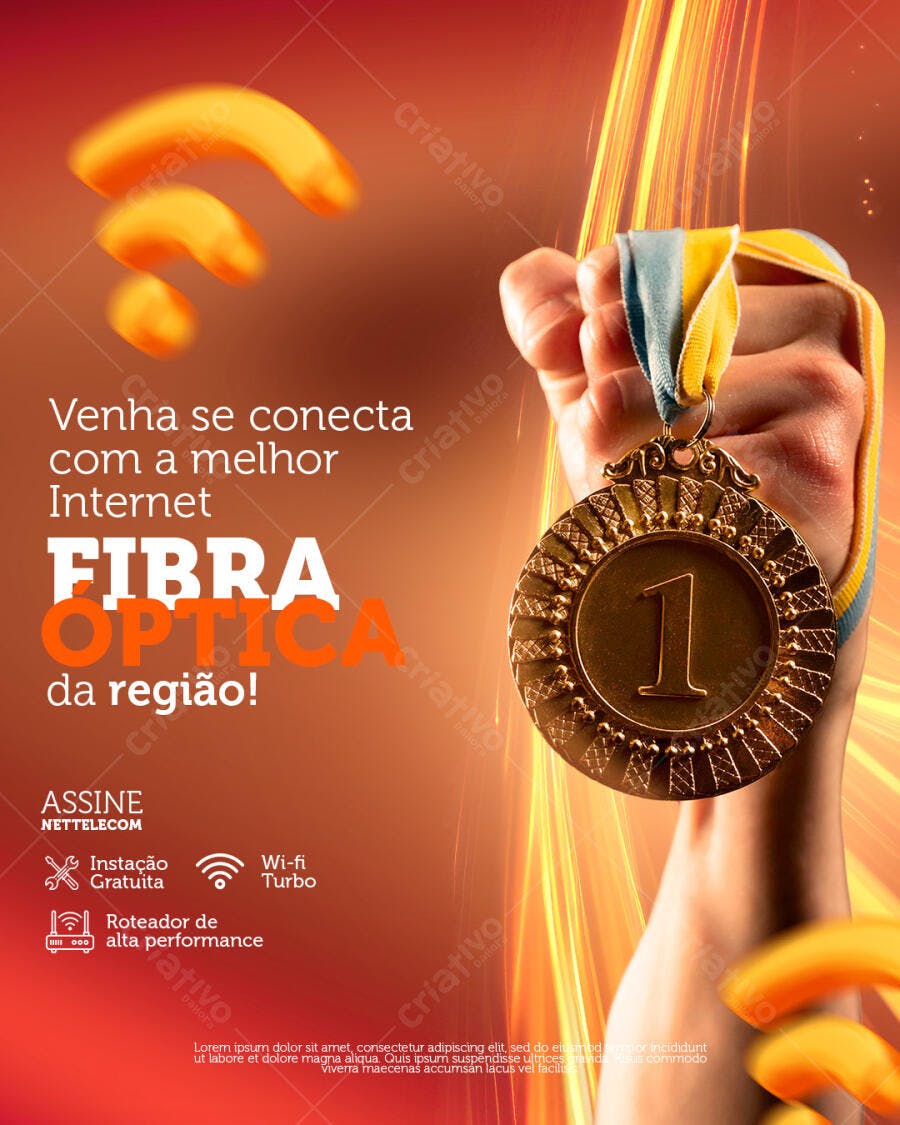 Flyer Internet Fibra Ótica PSD Editável