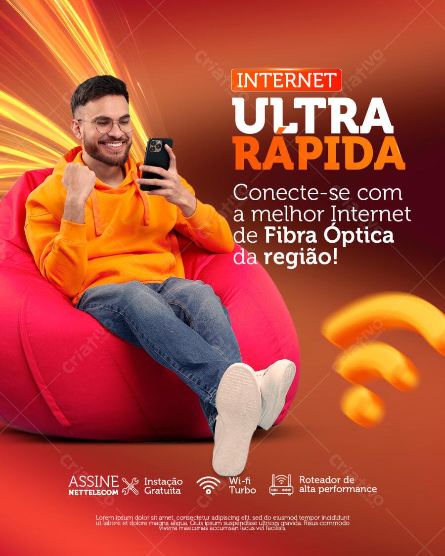 Flyer Internet Ultra Rápida PSD Editável