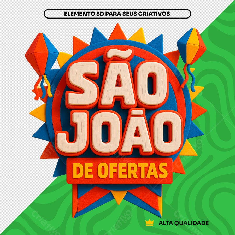Banner São João PNG com fundo transparente