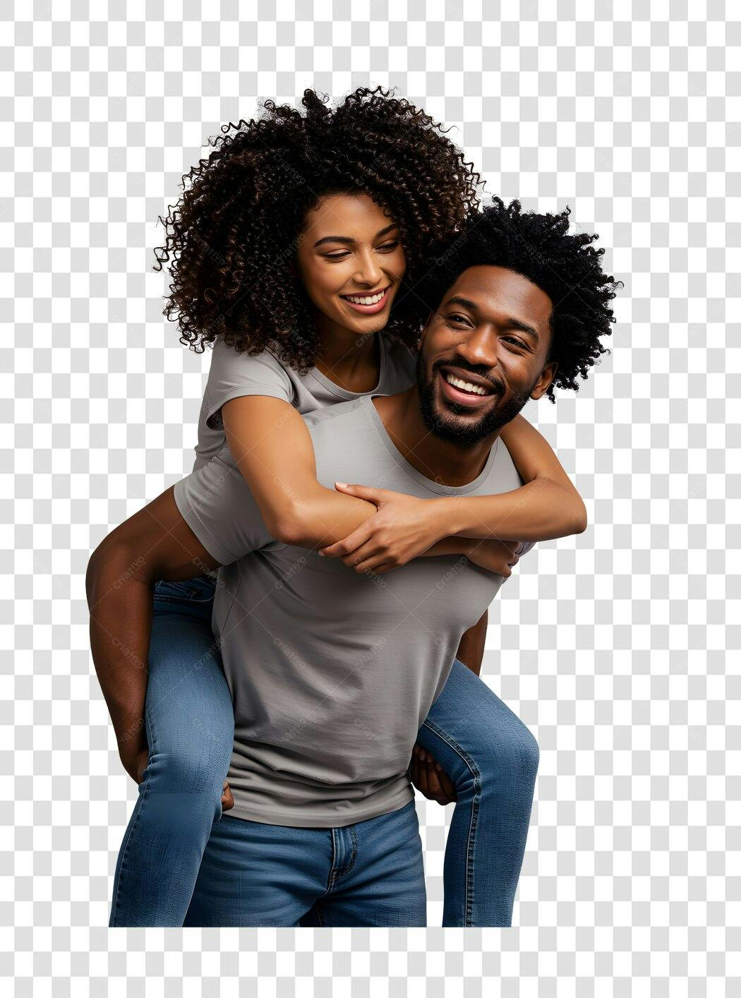 Post Instagram casal negro PNG com fundo transparente