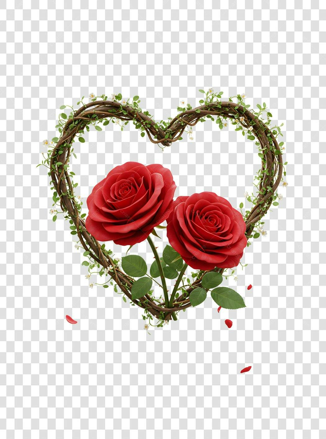 Banner Dia dos Namorados Rosas Vermelhas PNG com fundo transparente