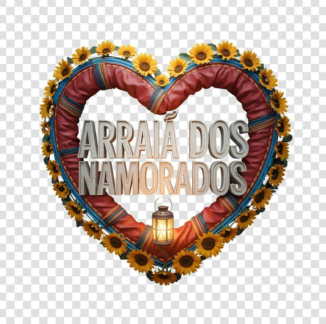 Banner Arraia dos Namorados PNG com fundo transparente