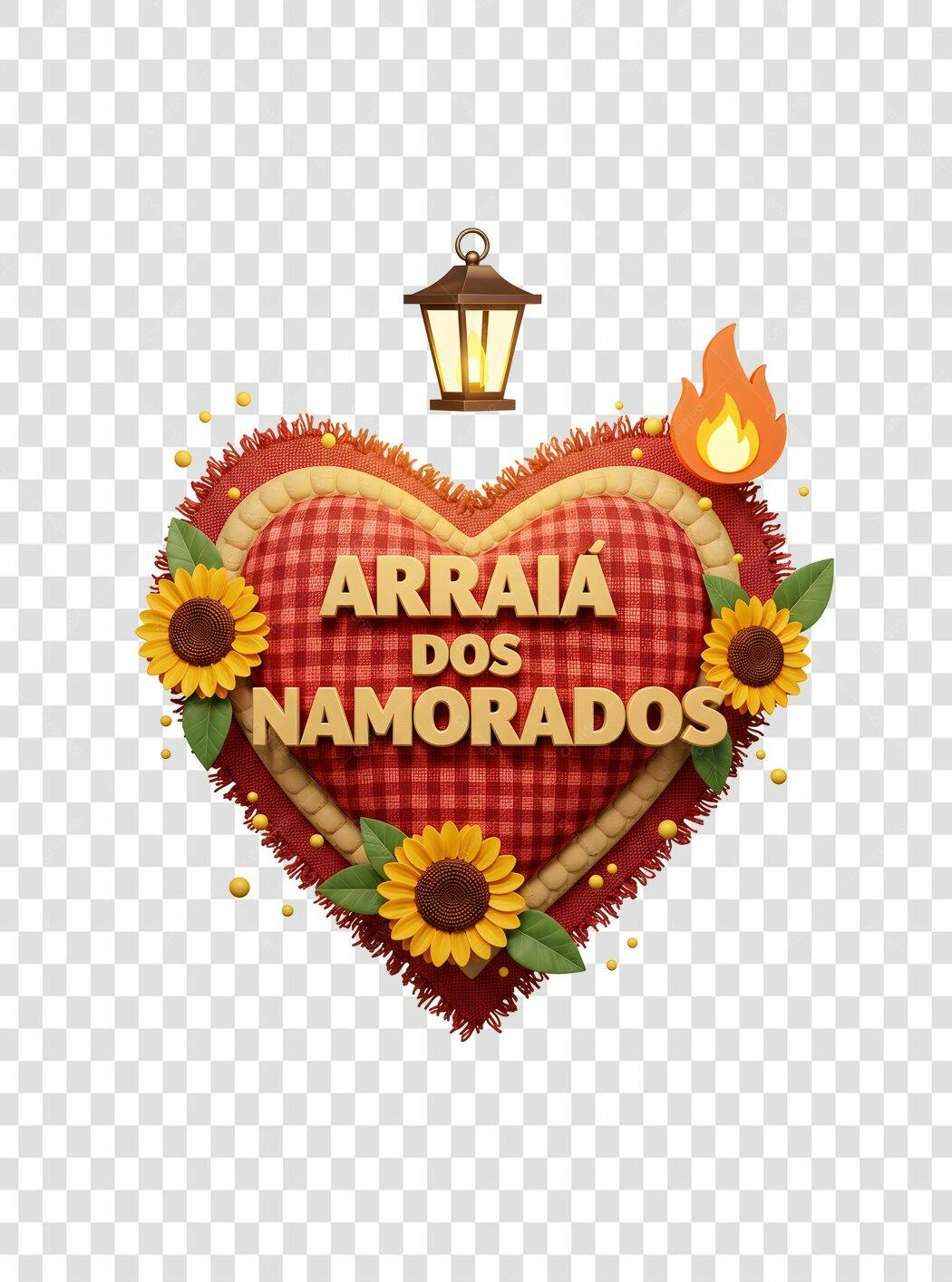 Banner Arraia dos Namorados PNG com fundo transparente
