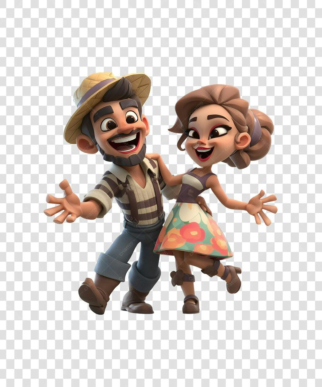 Ilustração PNG casal festa junina com fundo transparente