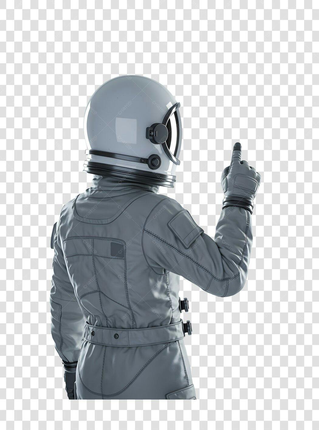 PNG Astronaut apontando para cima fundo transparente