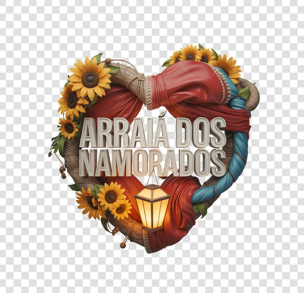 Banner Arraia dos Namorados PNG com fundo transparente