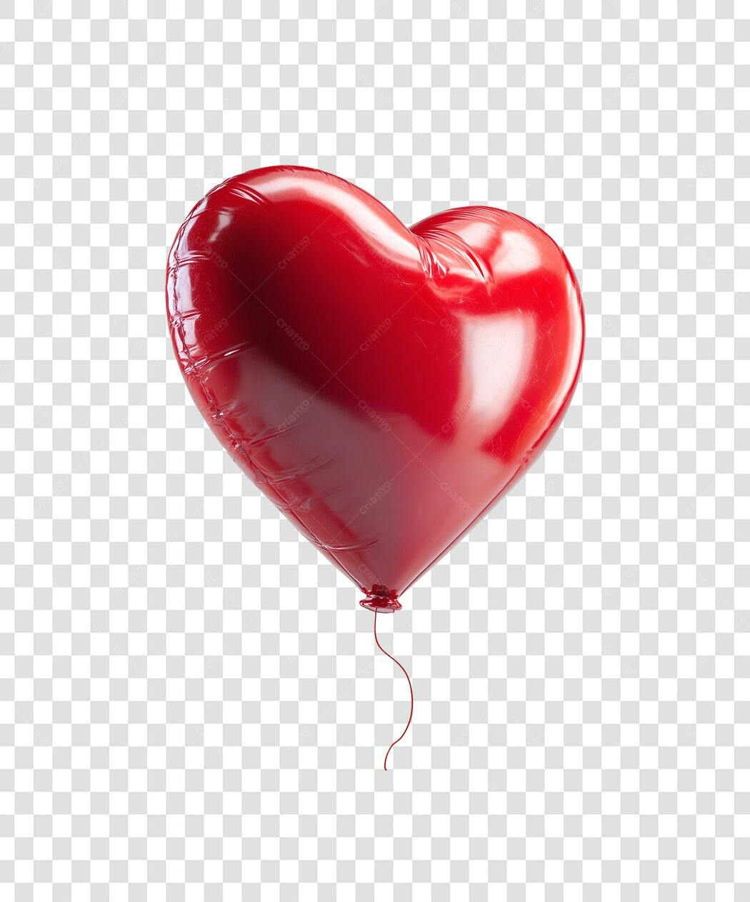 Balão em formato de coração PNG com fundo transparente
