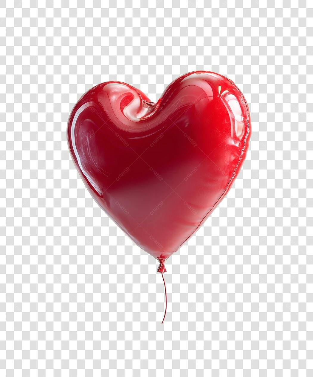 Balão coração vermelho PNG com fundo transparente
