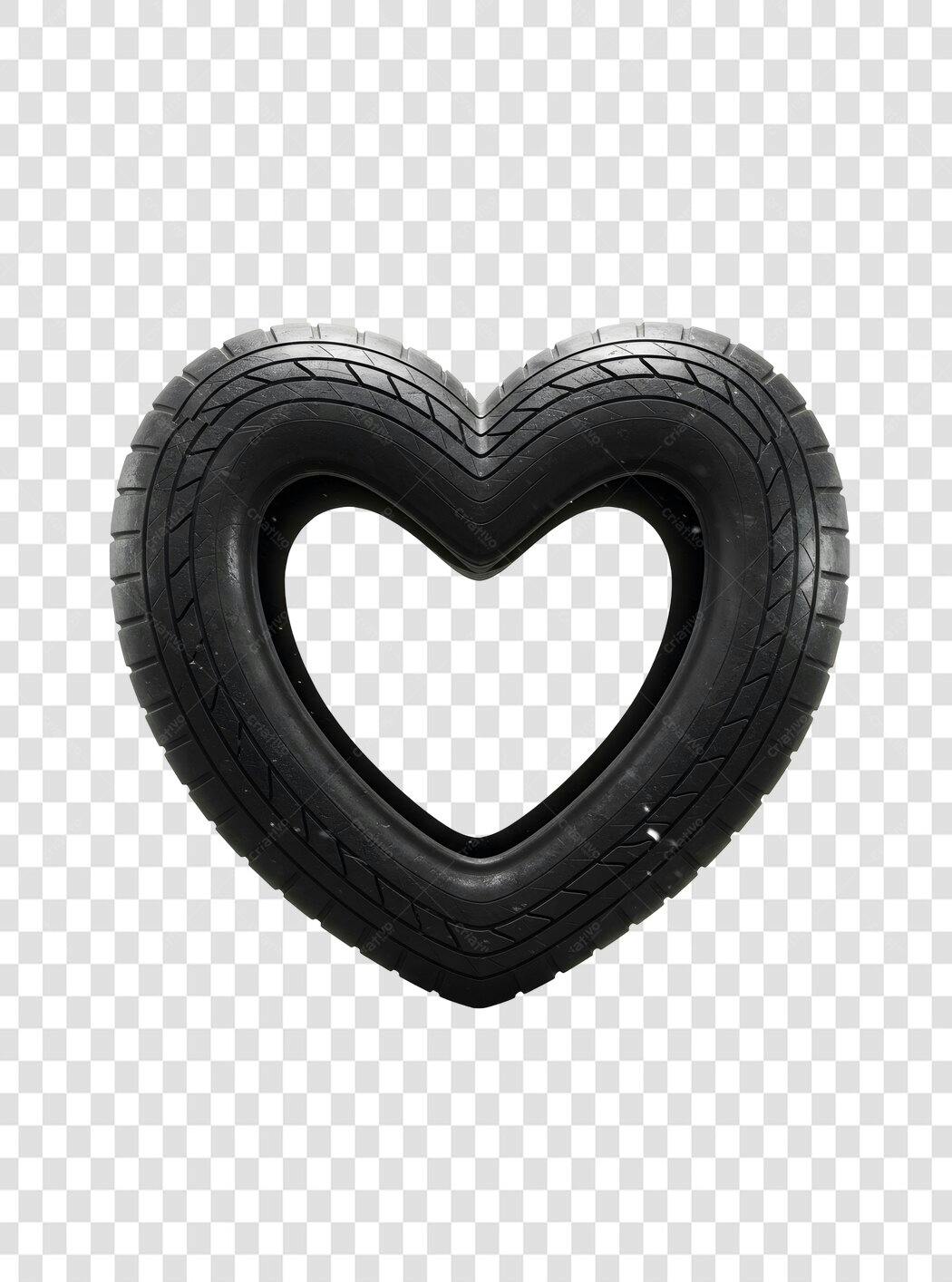 Frame PNG Dia dos Namorados Coração Pneu com fundo transparente