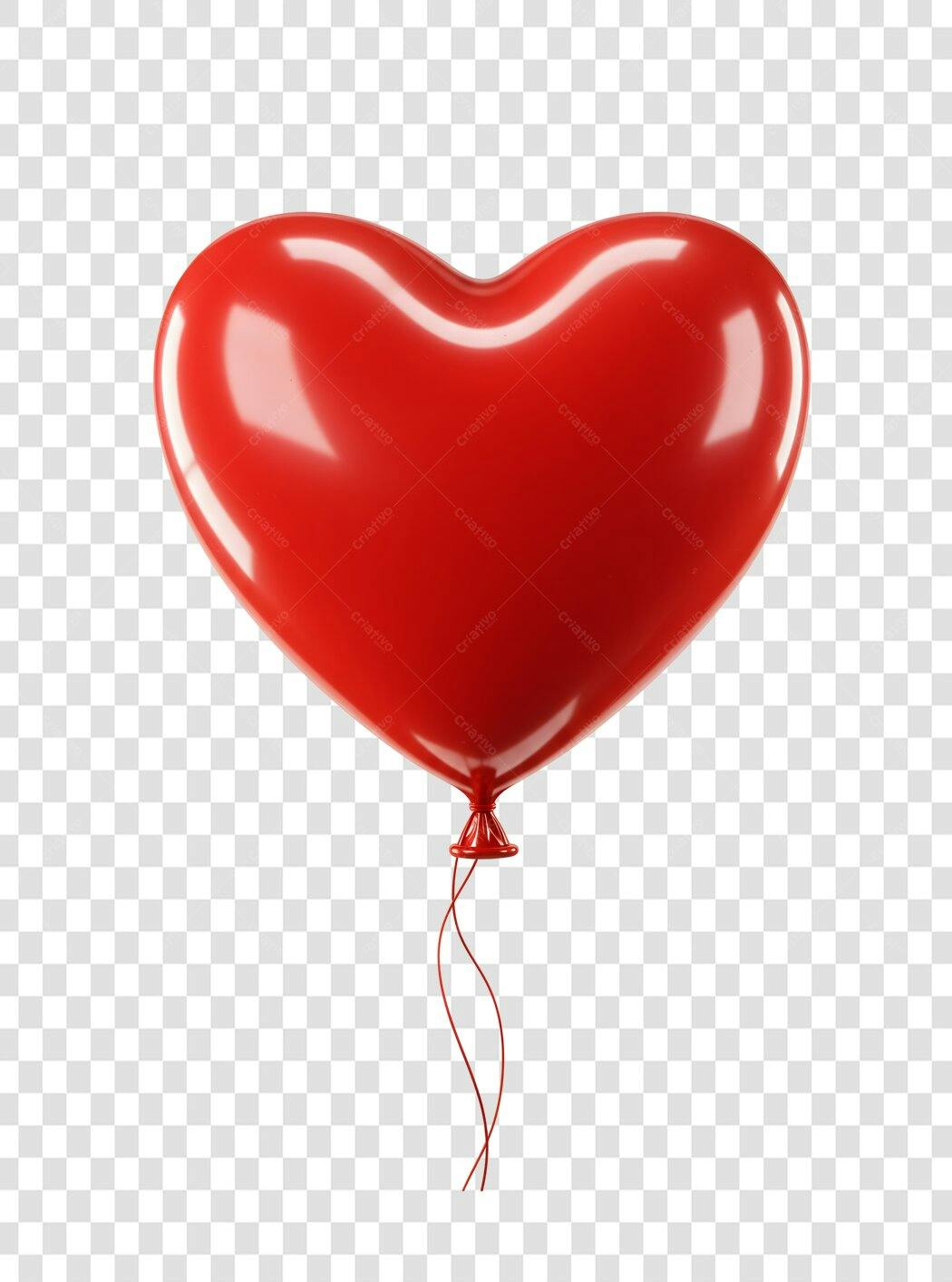 Balão em formato de coração PNG com fundo transparente