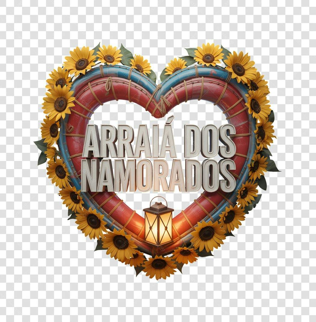 Banner Arraia dos Namorados PNG com fundo transparente