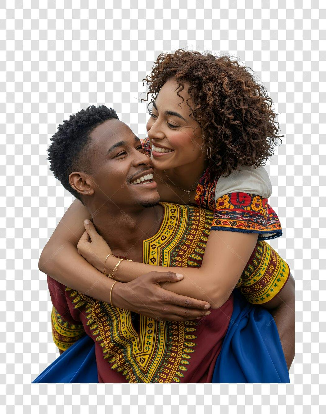 Post Instagram casal afrodescendente PNG com fundo transparente
