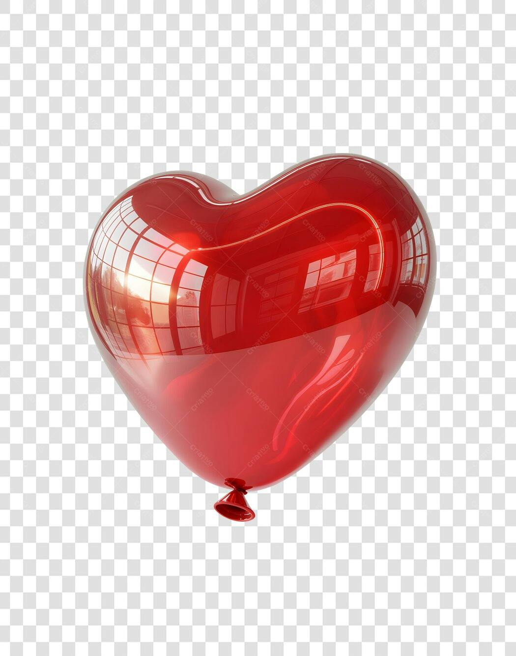 Balão em formato de coração PNG com fundo transparente