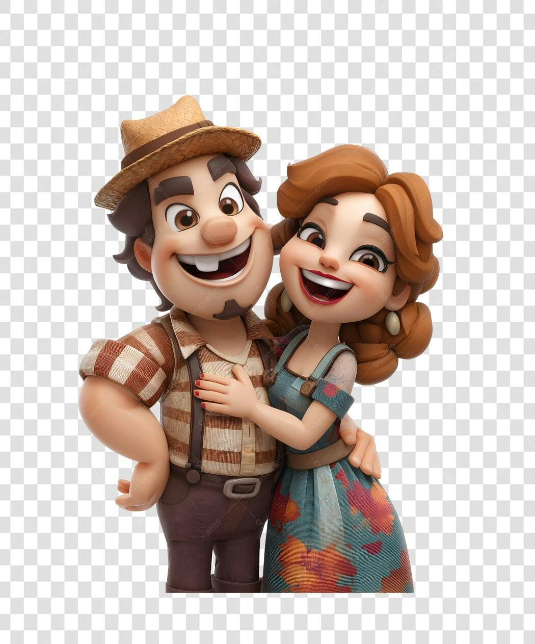 Post Instagram casal agricultores PNG com fundo transparente