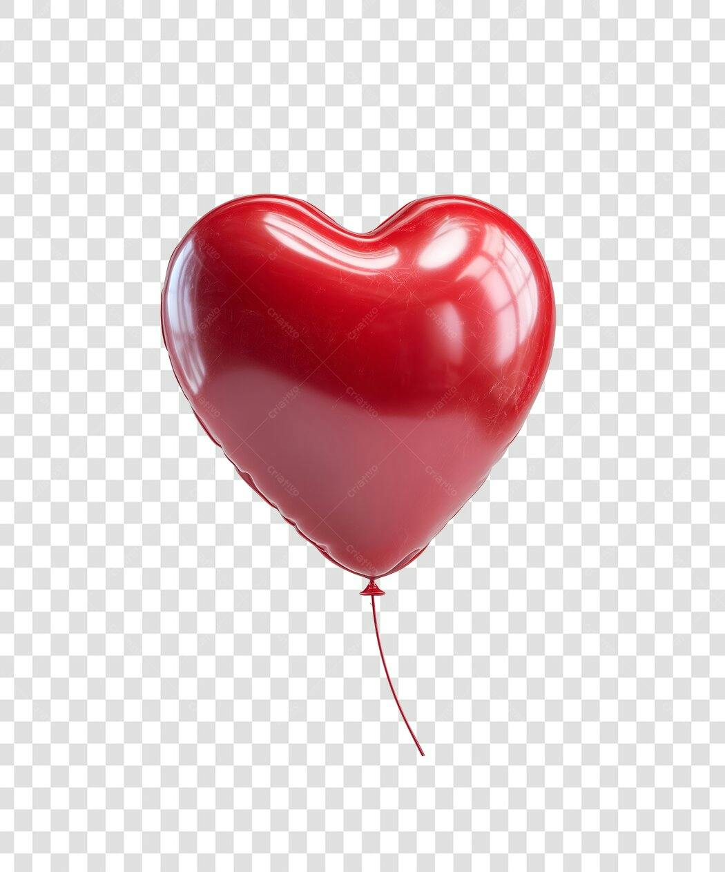 Balão em formato de coração PNG com fundo transparente