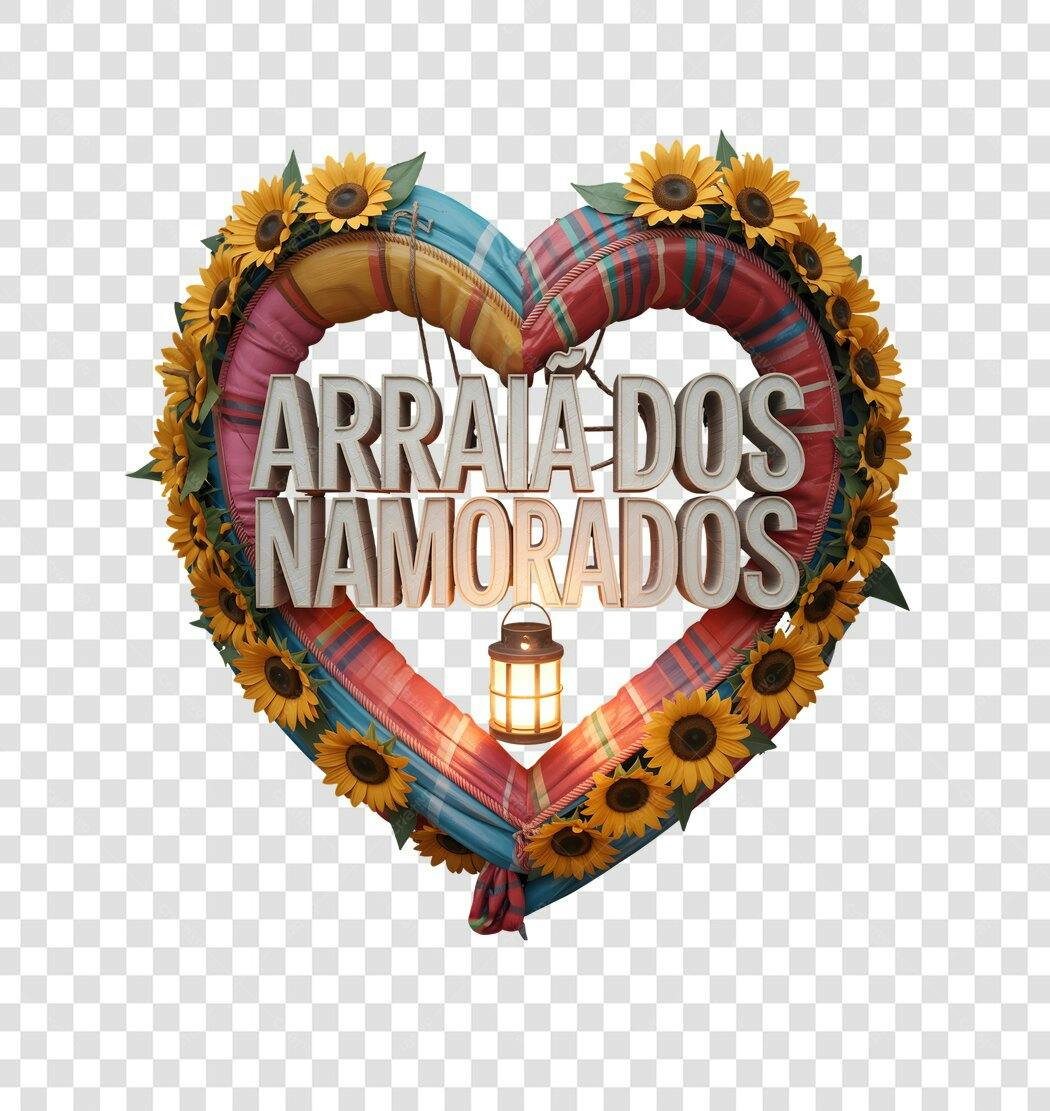Banner Arraia dos Namorados PNG com fundo transparente